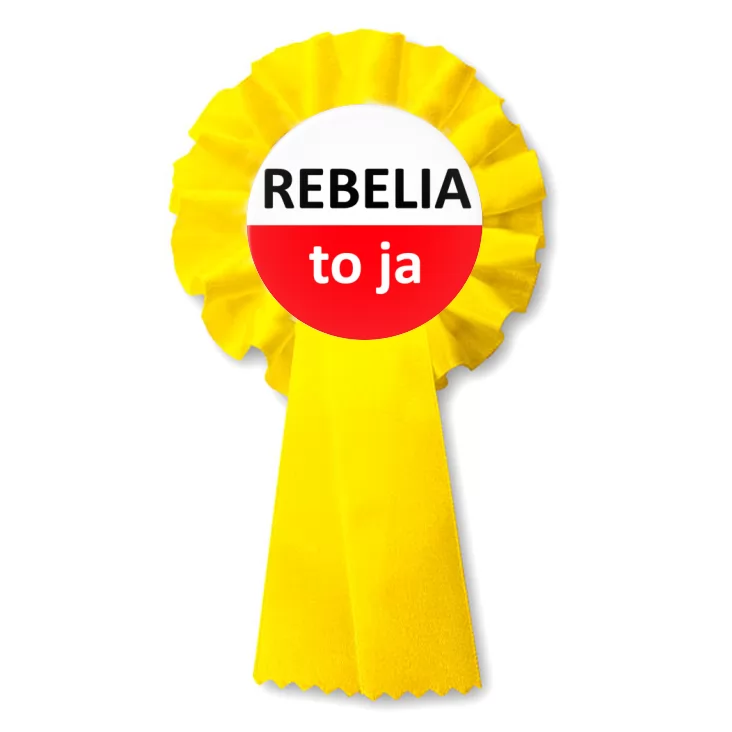 przypinka kotylion Rebelia to ja