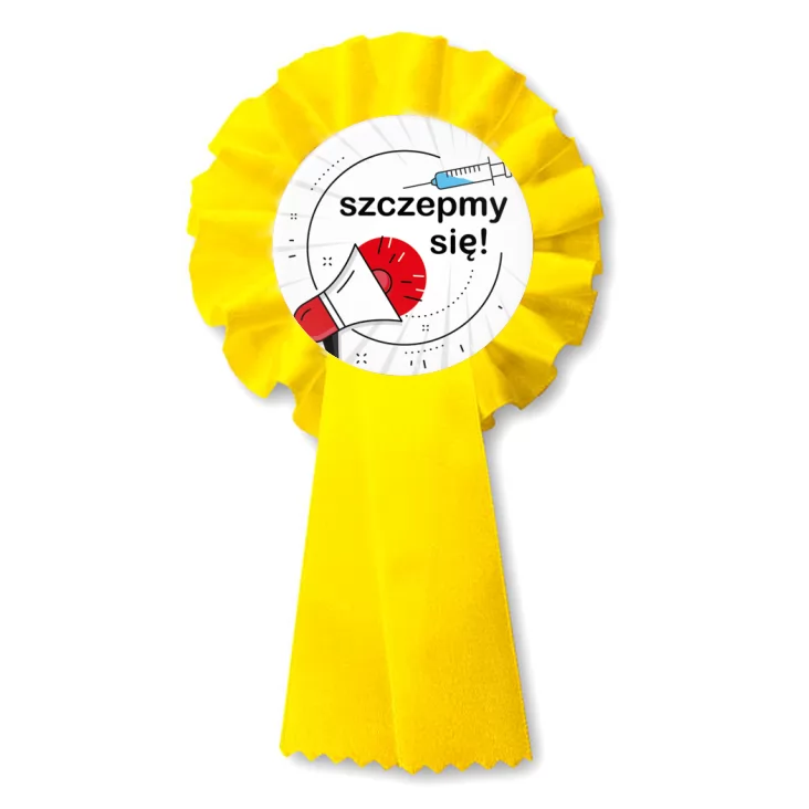 przypinka kotylion Zaszczepmy się