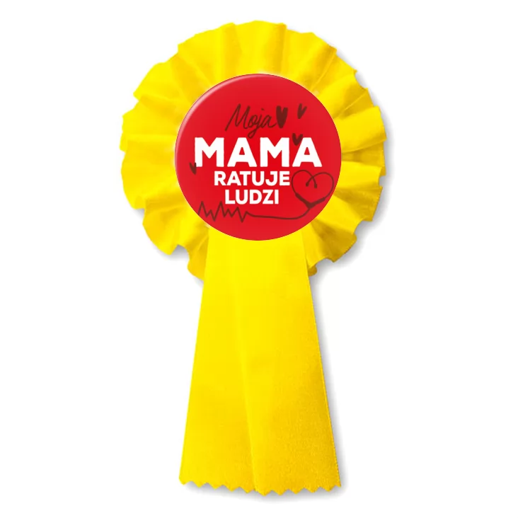 przypinka kotylion Moja mama ratuje ludzi