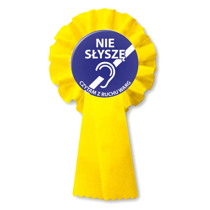 przypinka kotylion Nie słyszę