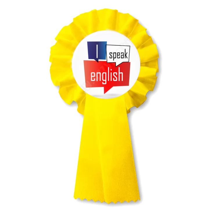 przypinka kotylion Mówię po angielsku