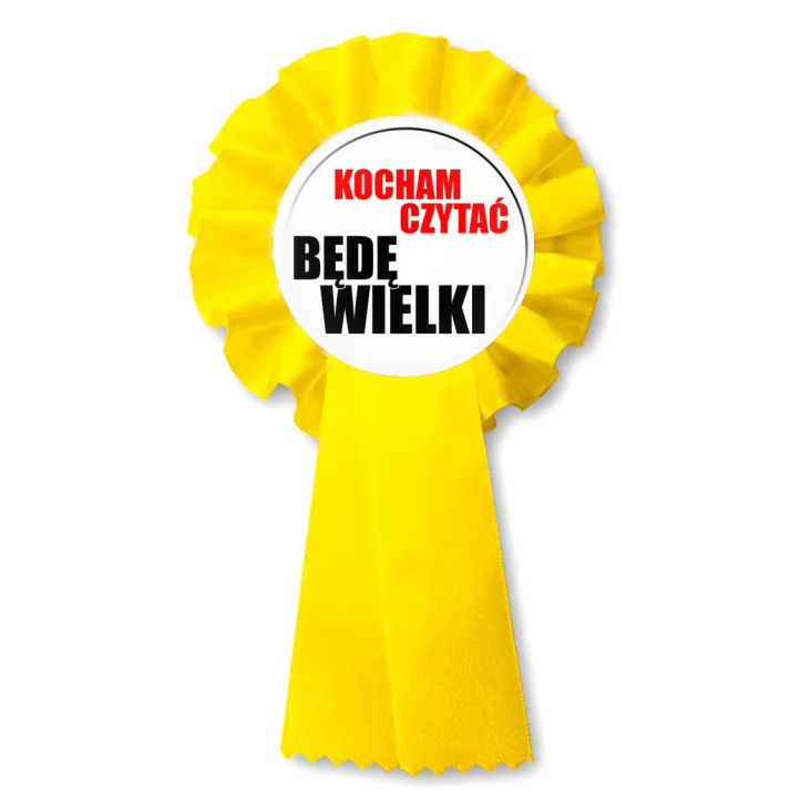przypinka kotylion Kocham czytać - będę wielki