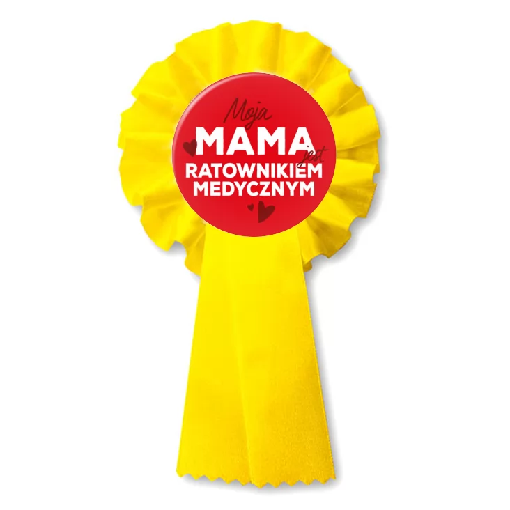 przypinka kotylion Moja mama jest ratownikiem medycznym