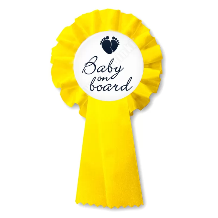 przypinka kotylion Baby on board - stopki