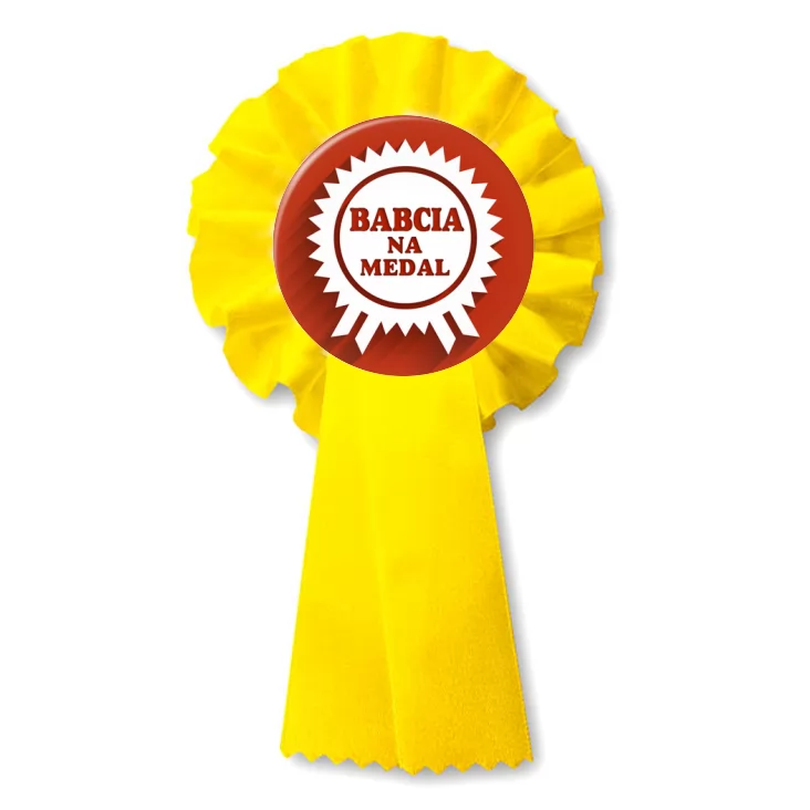 przypinka kotylion Babcia na medal
