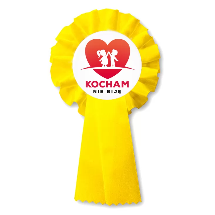 przypinka kotylion Kocham nie biję