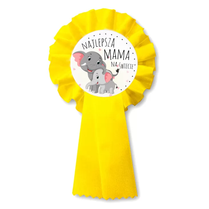 przypinka kotylion Dzień Matki Najlepsza mama na świecie Słoniki
