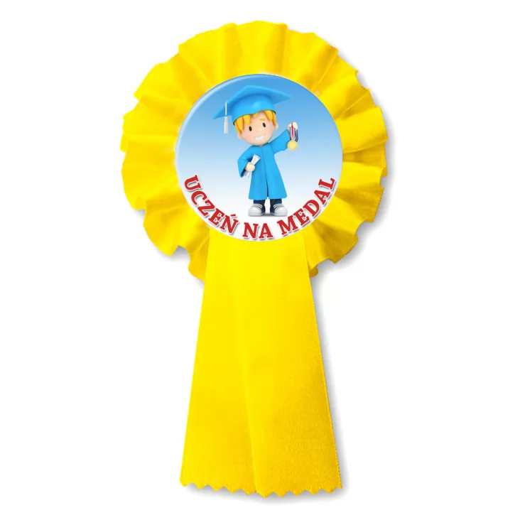 przypinka kotylion Uczeń na medal