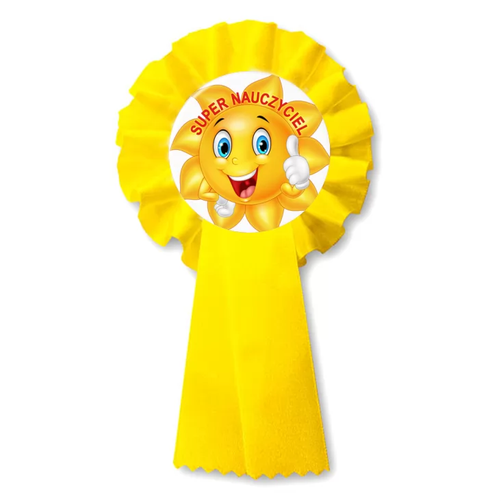przypinka kotylion Super nauczyciel ze słoneczkiem