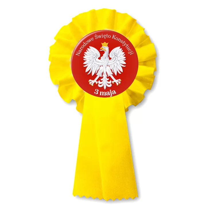 przypinka kotylion Narodowe Święto Konstytucji 3 maja biały orzeł