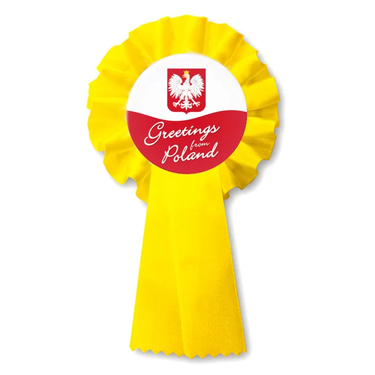 przypinka kotylion Greetings from Poland