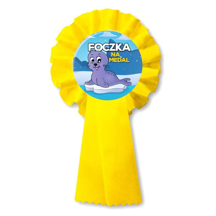 przypinka kotylion Foczka na medal