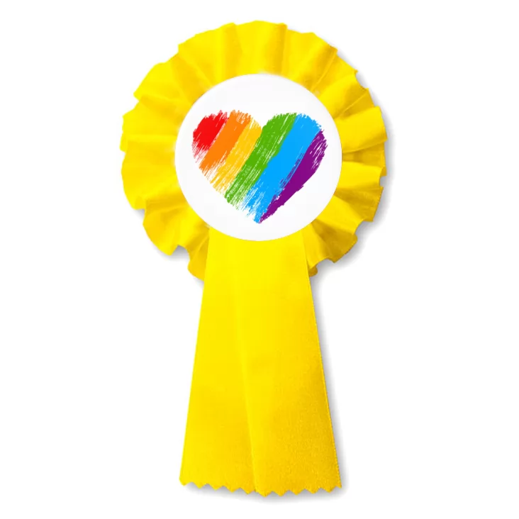 przypinka kotylion LGBT serce