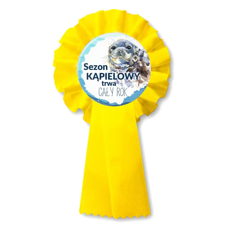 przypinka kotylion Dla foczek sezon kąpielowy trwa cały rok