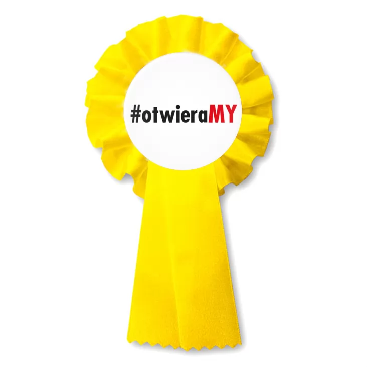 przypinka kotylion Ogólnopolska akcja Polaków #otwieraMY