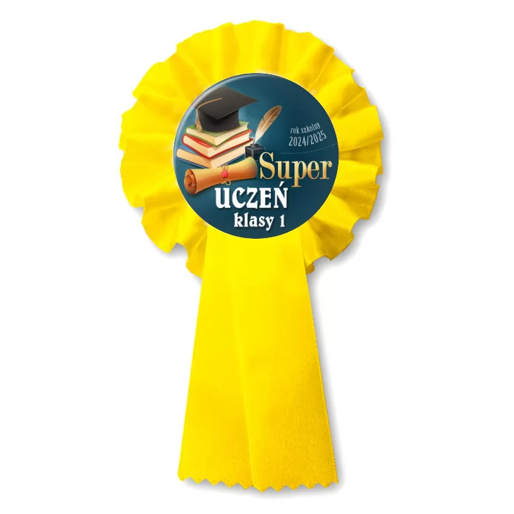 przypinka kotylion Super uczeń klasy 1
