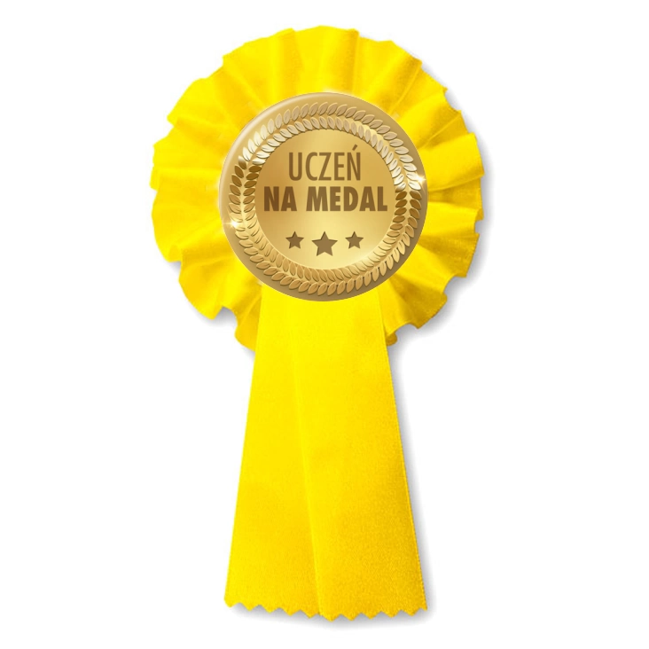 przypinka kotylion Uczeń na medal złoty medal