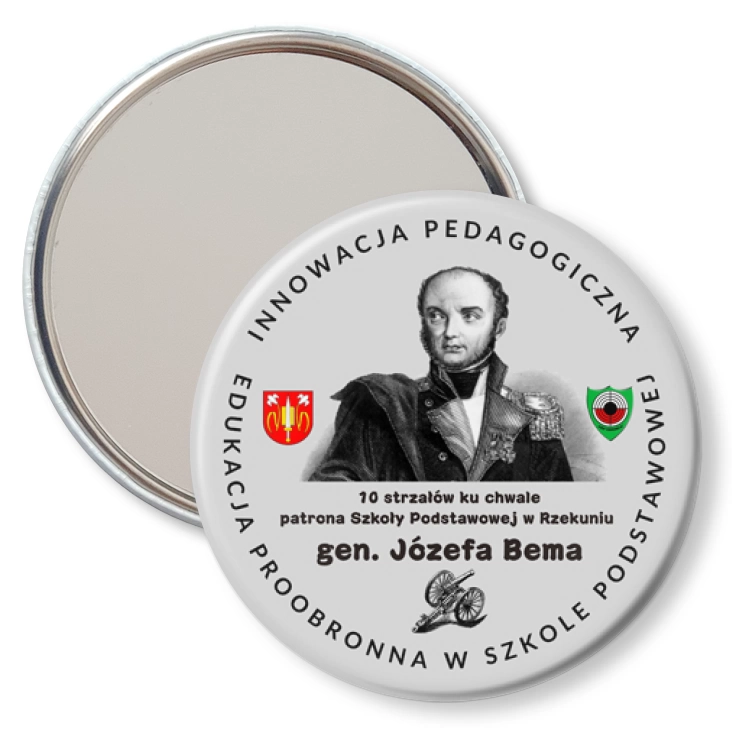 przypinka lusterko 10 strzałów ku chwale patrona SP w Rzekuniu