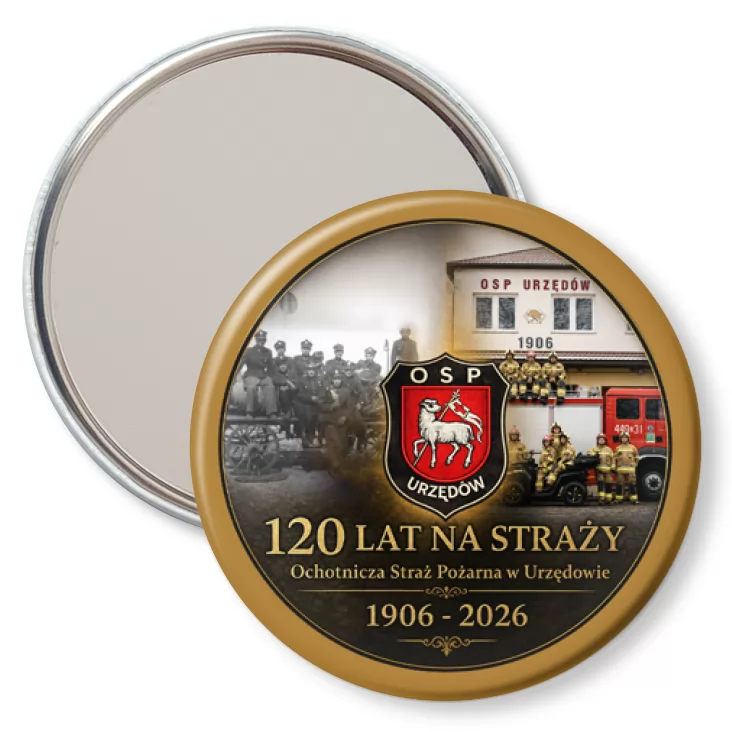 przypinka lusterko 120 lat OSP Urzędów