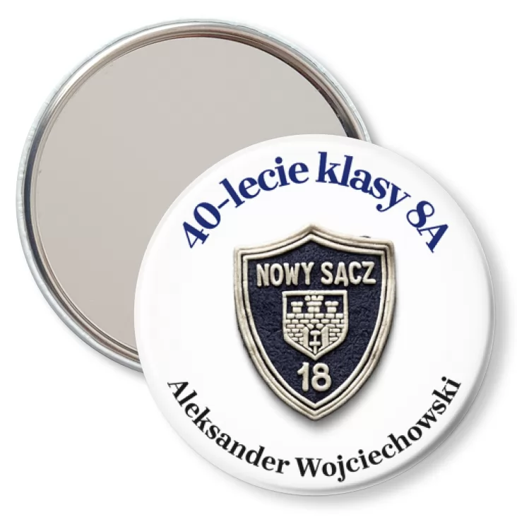przypinka lusterko 40-lecie klasy 8A SP18 Nowy Sącz