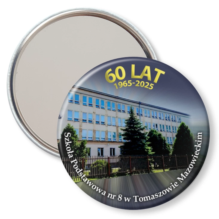 przypinka lusterko 60 lat SP60 w Tomaszowie Mazowieckim