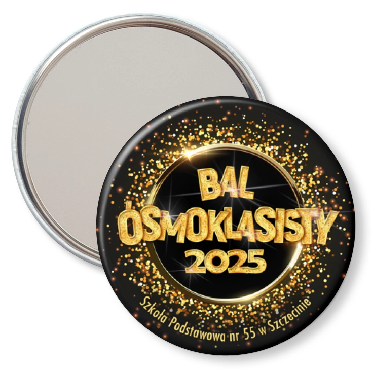 przypinka lusterko Bal Ósmoklasisty 2025 SP 55 Szczecin