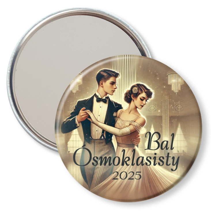 przypinka lusterko Bal ósmoklasisty w stylu retro