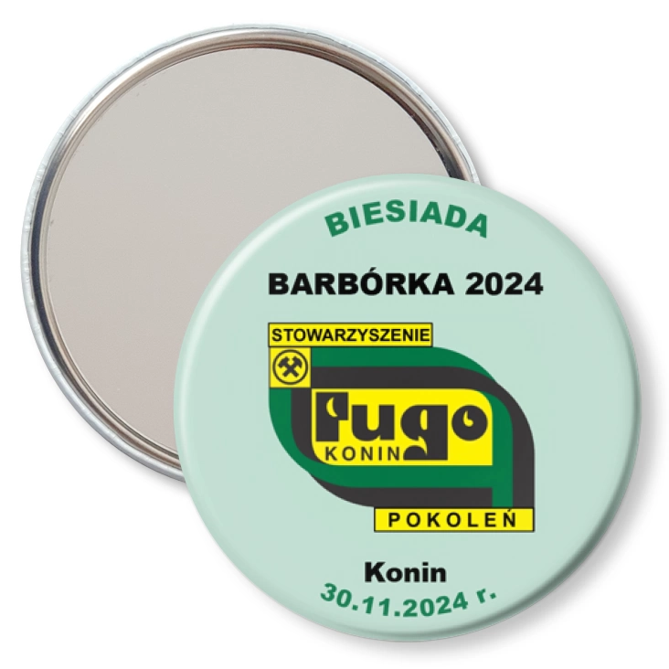przypinka lusterko Biesiada Barbórka 2024 Konin