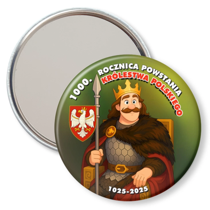 przypinka lusterko Bolesław Chrobry 1000. rocznica powstania Królestwa Polskiego