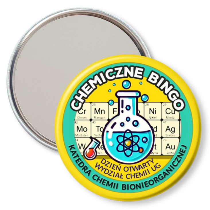 przypinka lusterko Chemiczne Bingo