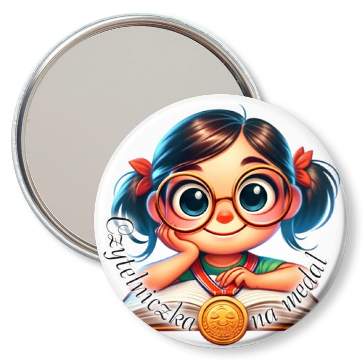 przypinka lusterko Czytelniczka na medal