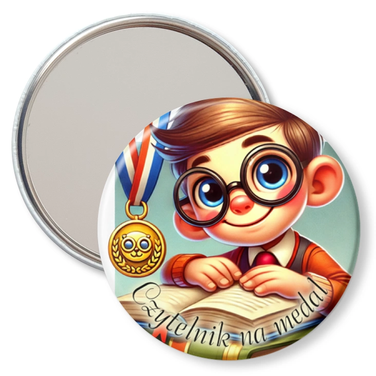 przypinka lusterko Czytelnik na medal