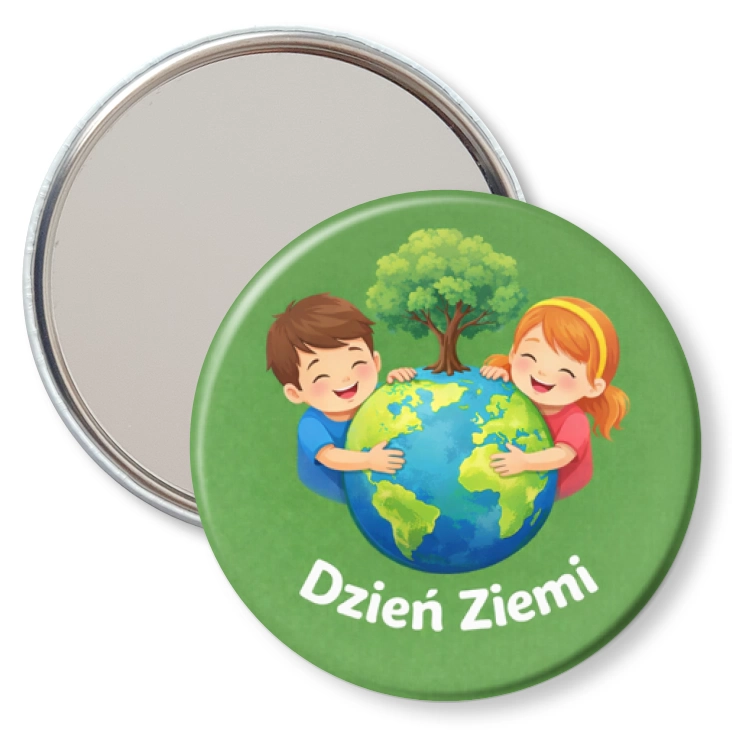 przypinka lusterko Dzień ziemi - przytulanie globu
