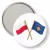 Przypinka lusterko Flagi przyjaźni Polska Kosowo