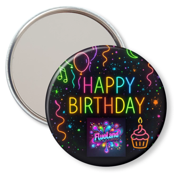 przypinka lusterko Fluoland Happy Birthday