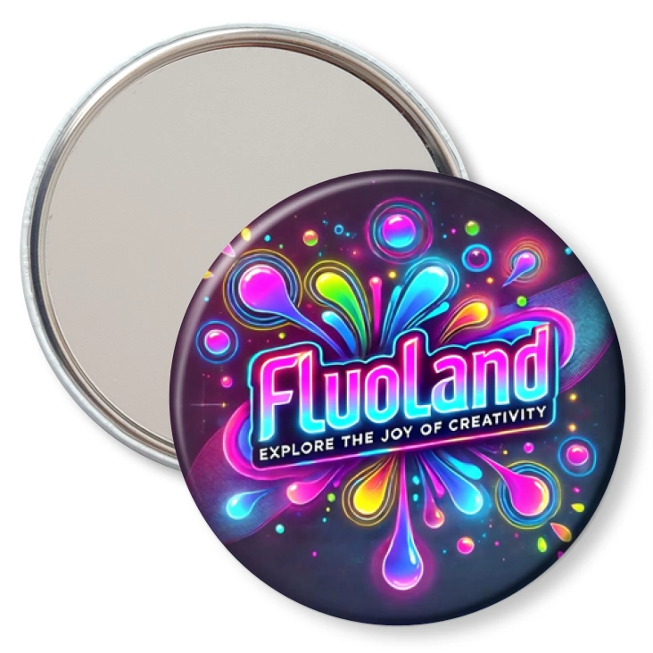 przypinka lusterko Fluoland logo