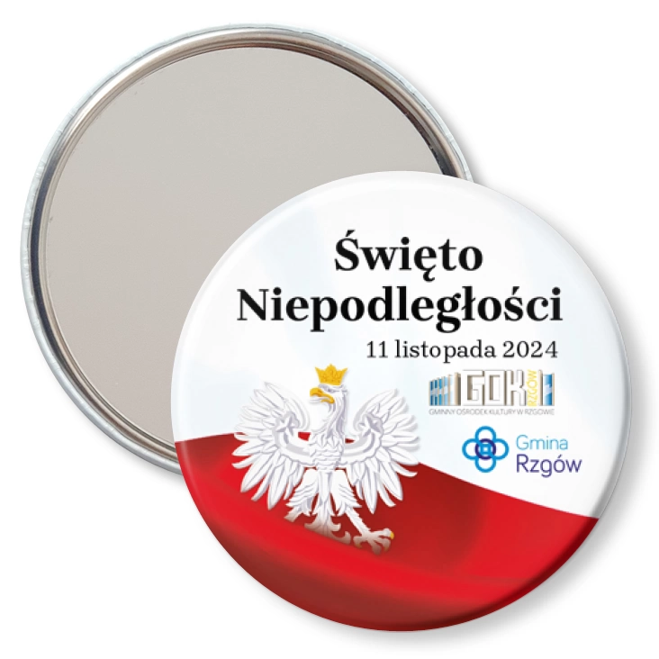 przypinka lusterko Gmina Rzgów Święto Niepodległości