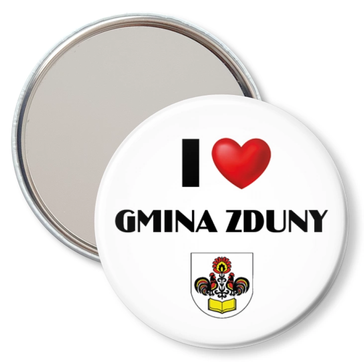 przypinka lusterko I love Gmina Zduny