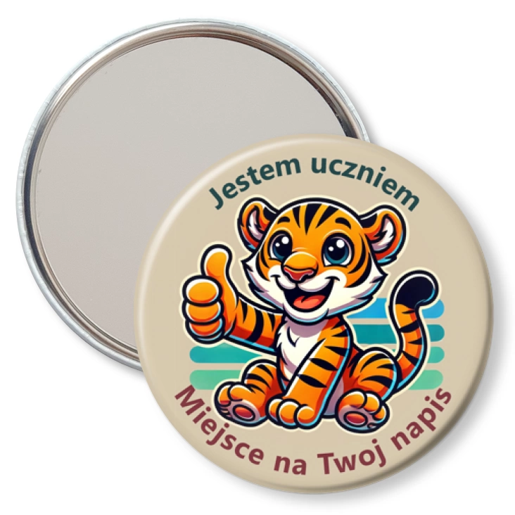 przypinka lusterko Jestem uczniem tygrysek