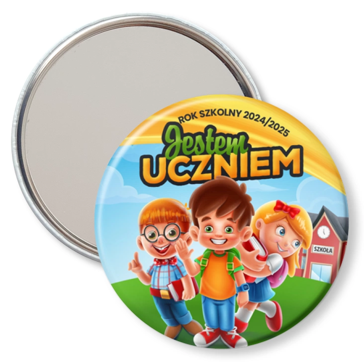 przypinka lusterko Jestem uczniem z trójką dzieci