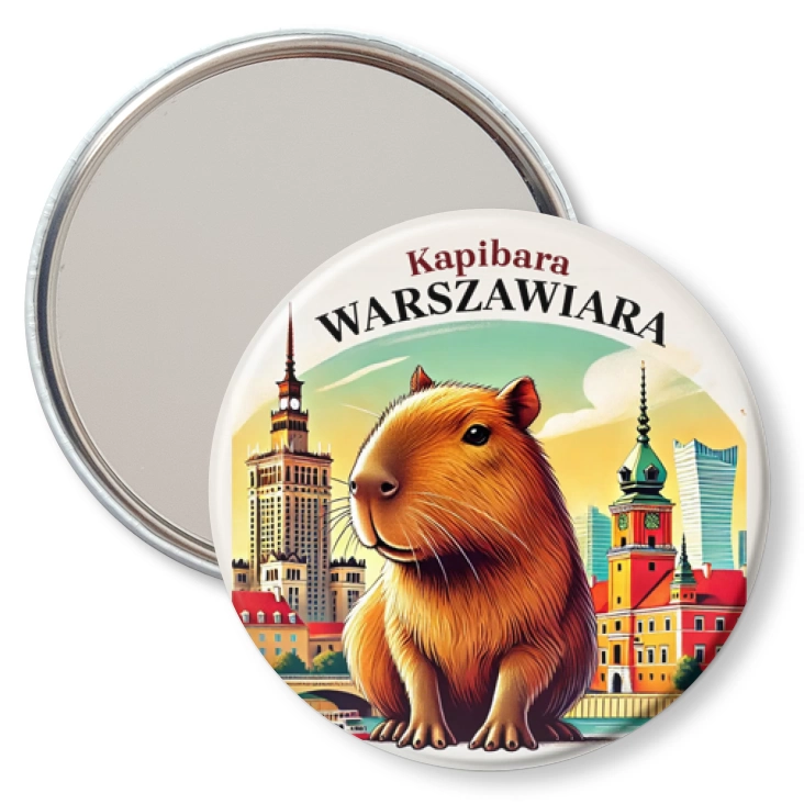 przypinka lusterko Kapibara Warszawiara