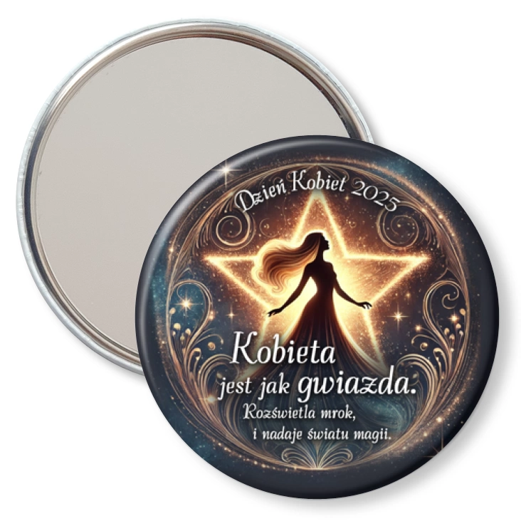 przypinka lusterko Kobieta jest jak gwiazda