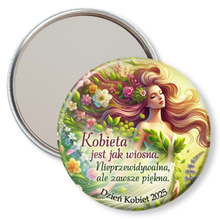 przypinka lusterko Kobieta jest jak wiosna