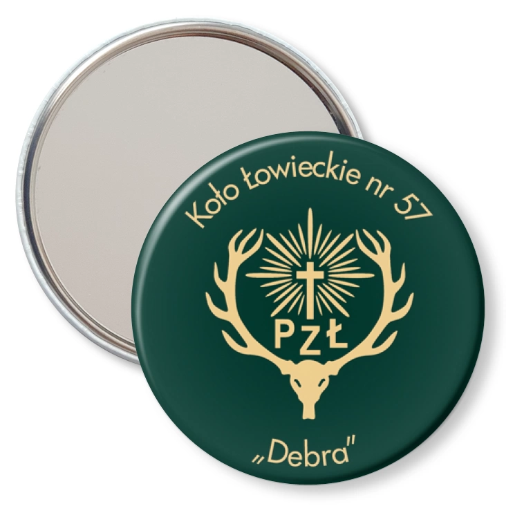 przypinka lusterko Koło Łowieckie nr 57 Debra