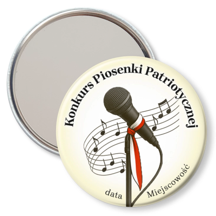 przypinka lusterko Konkurs piosenki patriotycznej mikrofon