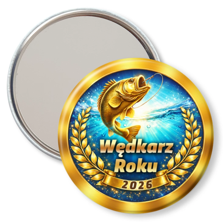 przypinka lusterko Laur Wędkarz Roku
