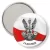 Przypinka lusterko Logo AK na tle flagi Polski