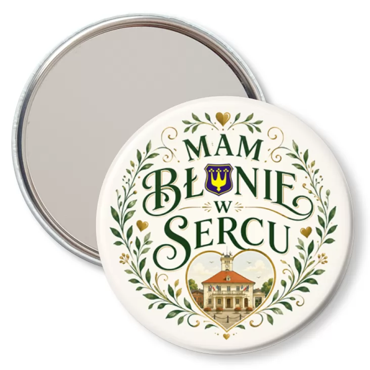 przypinka lusterko Mam Błonie w sercu