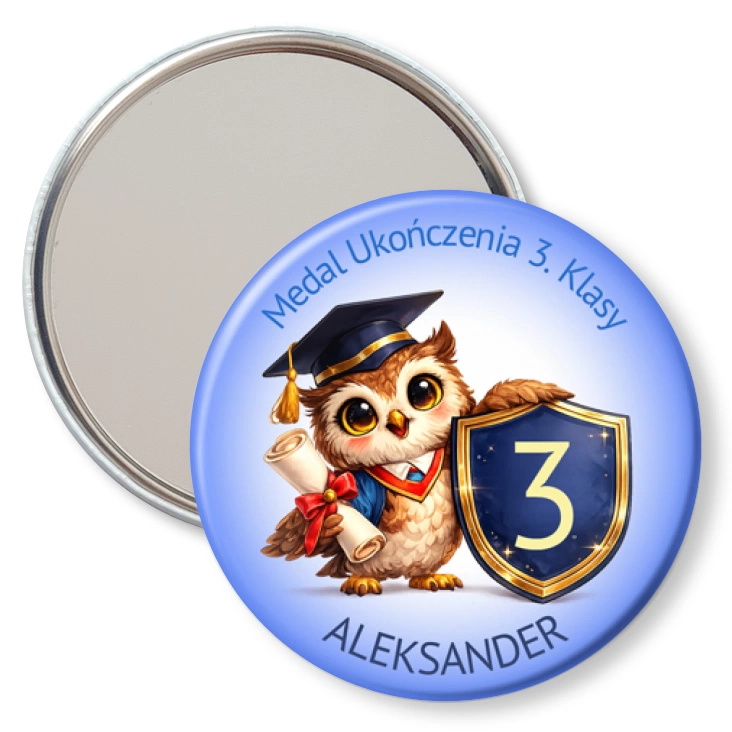 przypinka lusterko Medal ukończenia 3. klasy