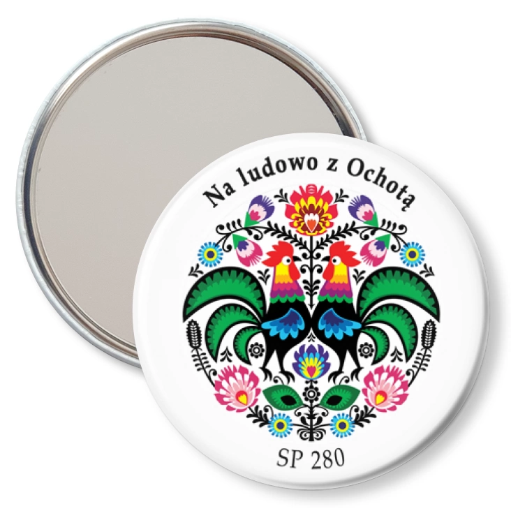przypinka lusterko Na ludowo z Ochotą